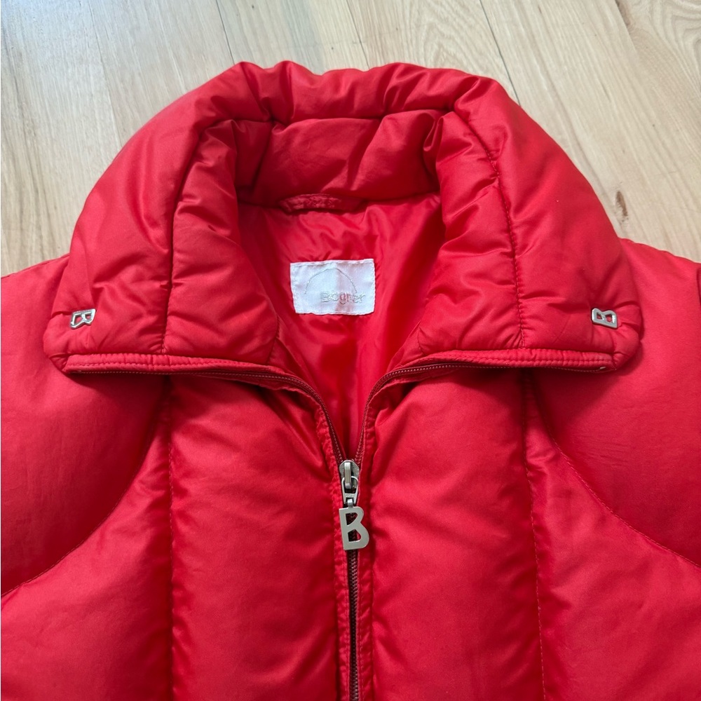Bogner Vintage 80’s Red Goose Down Puffer Jacket Coat Size 10 - Picture 5 of 16